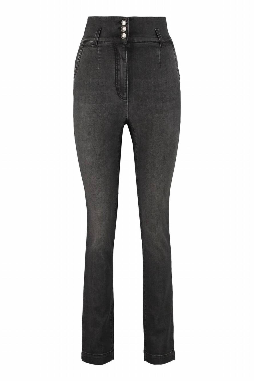 NEW DOLCE & GABBANA women's signature tailored jeans in grey